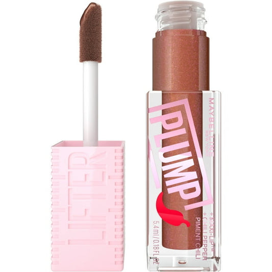 Maybelline Lifter Plump Lip Gloss – Cocoa Zing Long-Lasting Gloss 0.18oz