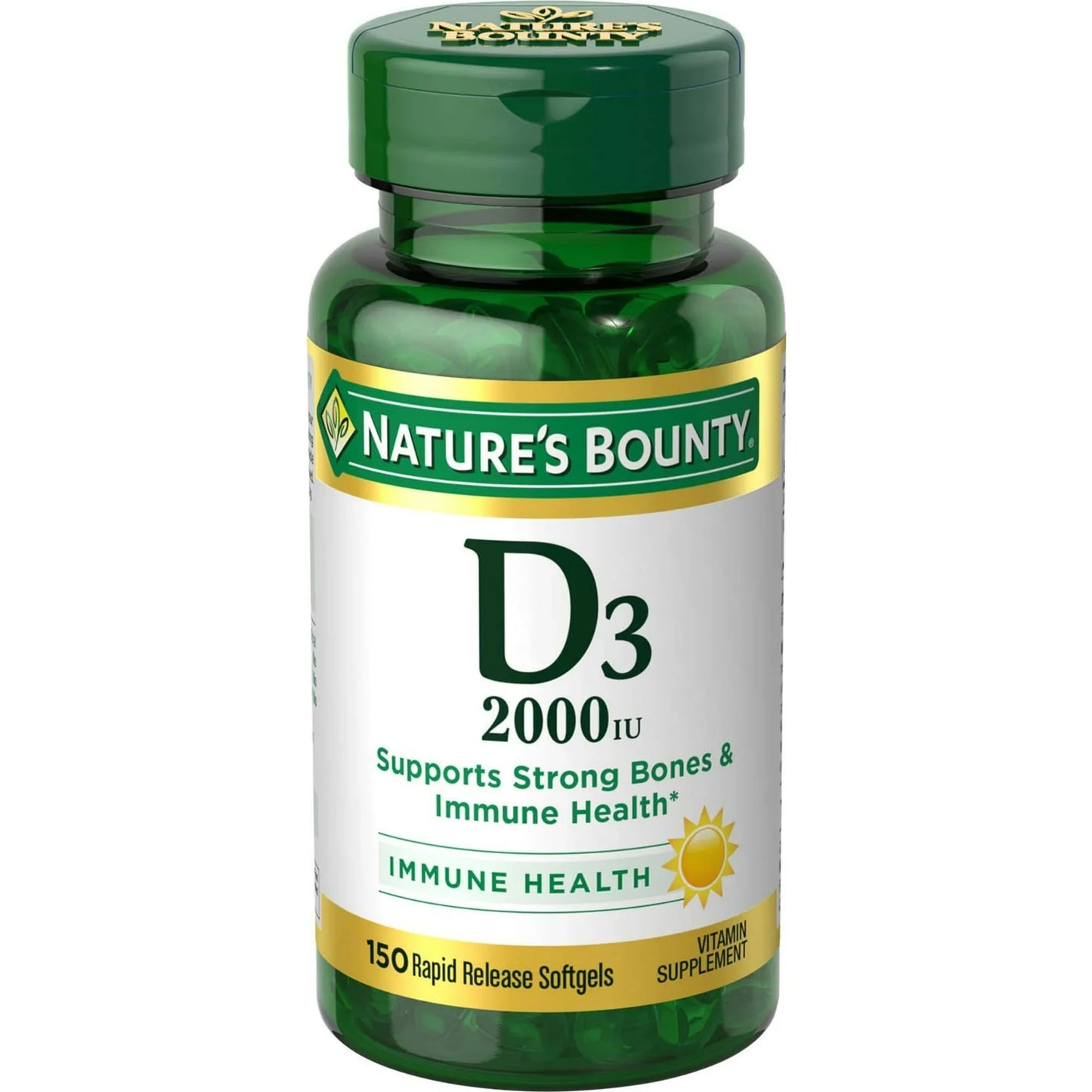 Nature’s Bounty Vitamin D3 2000 IU Softgels – 150 Count - Exotic Pro