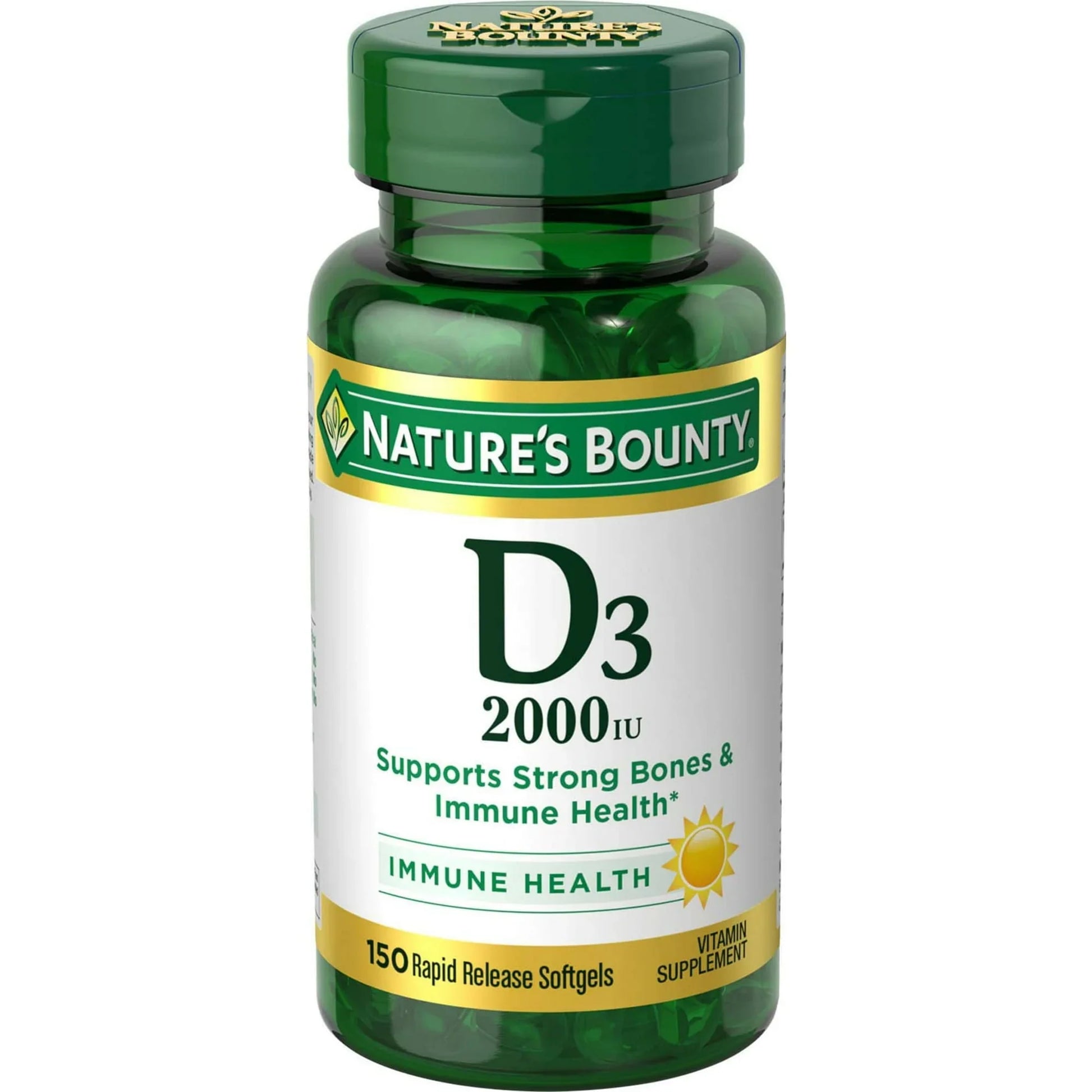 Nature’s Bounty Vitamin D3 2000 IU Softgels – 150 Count - Exotic Pro