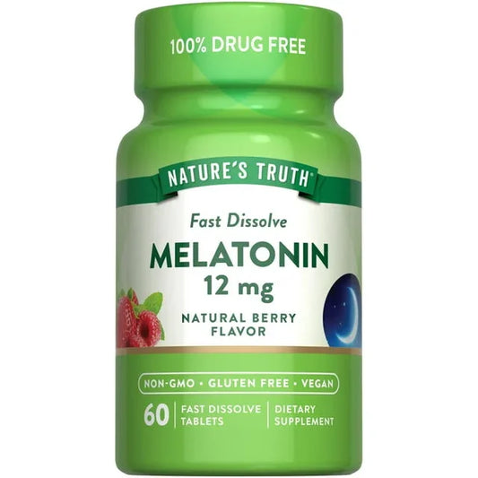 Nature’s Truth Melatonin 12mg Berry Fast Dissolve Vegan Tablets – 60 Ct - Exotic Pro