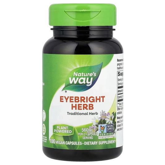 Nature’s Way Eyebright Herb 860 mg 100 Ct | Vegan Capsules for Eye Health Support - Exotic Pro