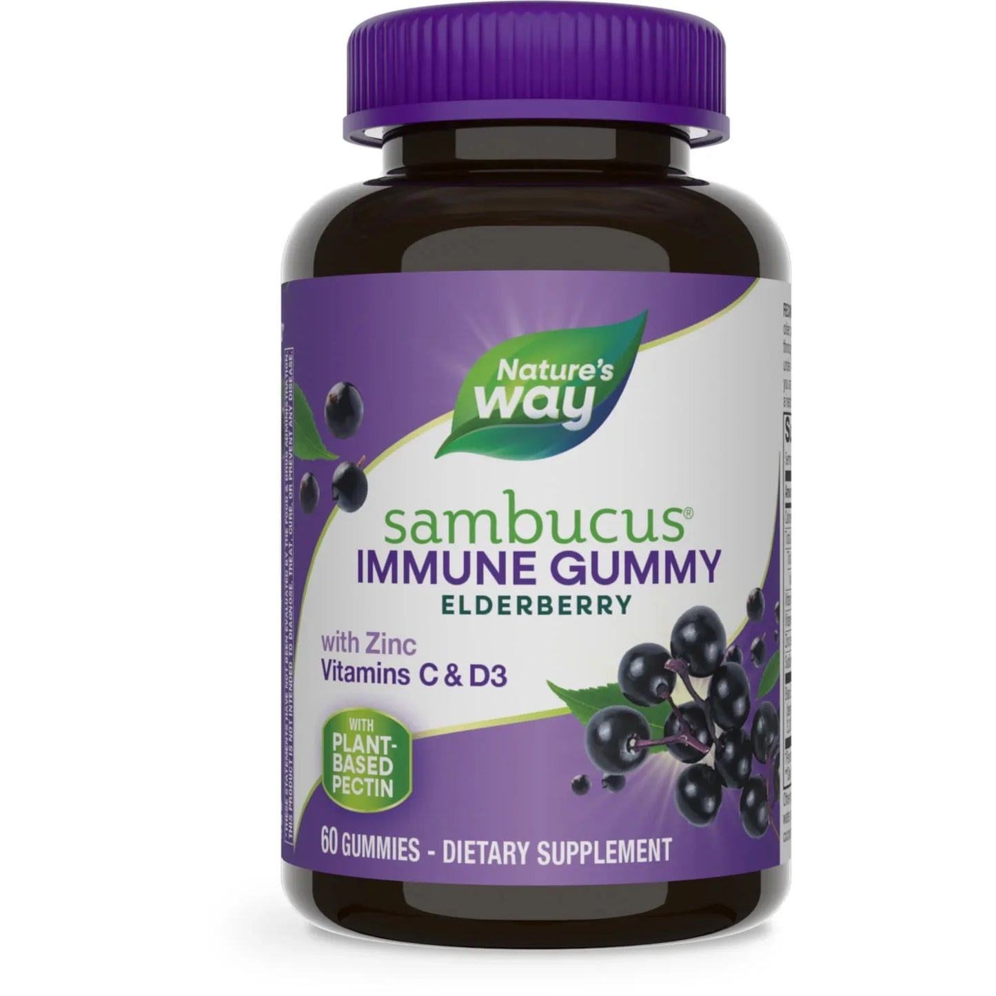Sambucus Elderberry Immune Gummies with Vitamin C, D3 & Zinc – 60 Ct - Exotic Pro