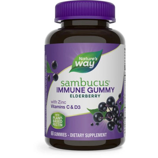 Sambucus Elderberry Immune Gummies with Vitamin C, D3 & Zinc – 60 Ct - Exotic Pro
