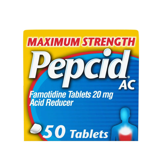 Pepcid AC Maximum Strength Heartburn Relief, Famotidine 20mg, 50 Ct - Exotic Pro