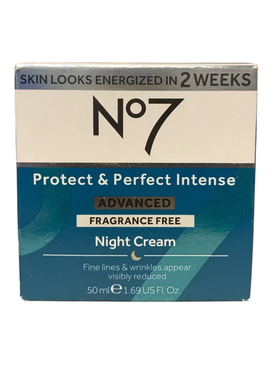 No7 Protect &amp; Perfect Intense Advanced Night Cream, Fragrance-Free, 1.69 fl oz