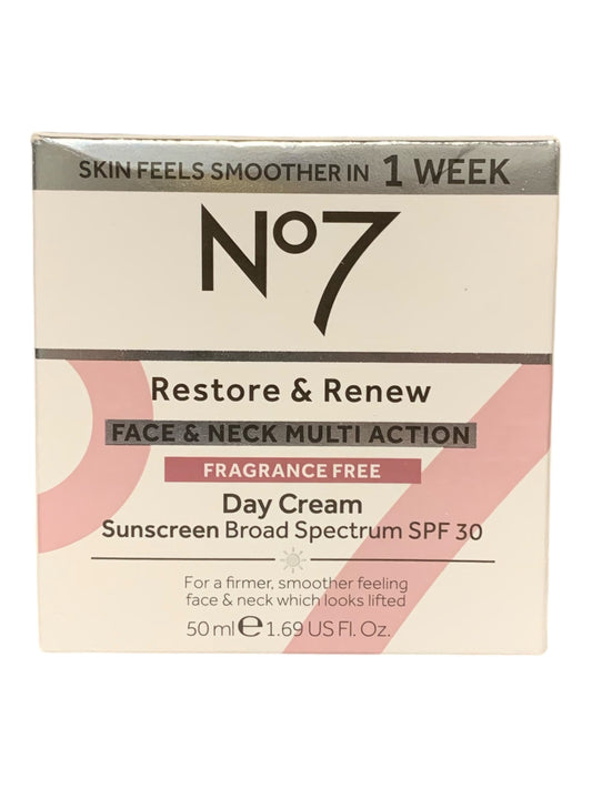 No7 Restore & Renew Face & Neck Multi Action Fragrance-Free Day Cream with SPF 30