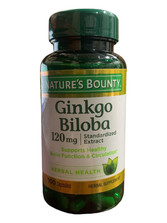 Nature's Bounty Ginkgo Biloba 120 mg – Supports Brain Function, 100 Capsules