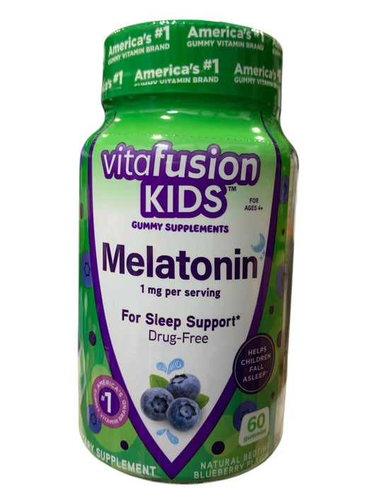 Vitafusion Kids Melatonin Gummies – Blueberry Sleep Support Supplements, 60 Gummies - Exotic Pro