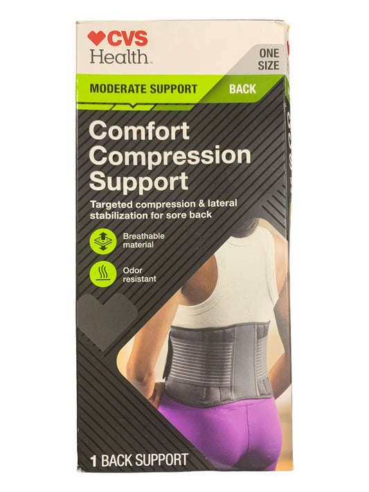 CVS Health Back Comfort Compression Support – Moderate, Adjustable One-Size Fit