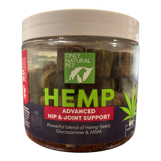 Only Natural Pet HEMP Advanced Hip & Joint Support, For Dogs 60ct, 8.4oz - Exotic Pro