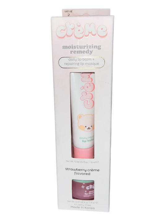 The Crème Shop Boba Bears Lip Repair Duo – Balm & Masque, Strawberry - Exotic Pro