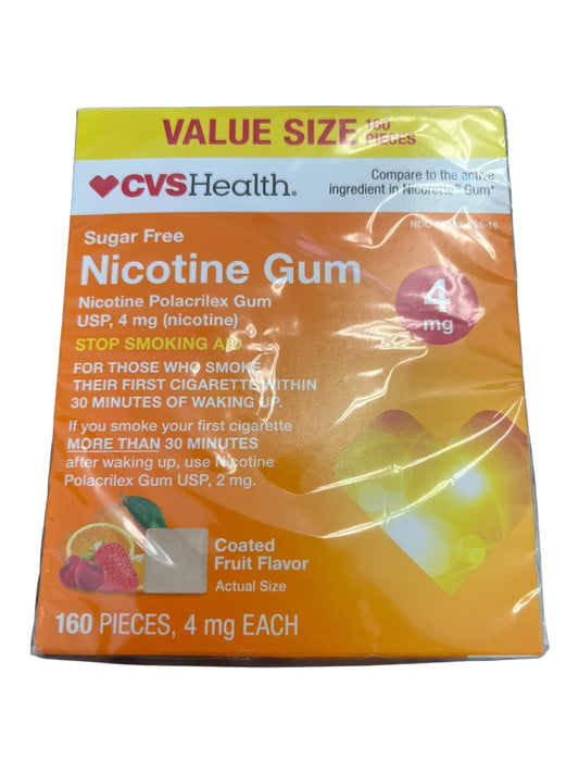 CVS Sugar Free Nicotine Gum 4mg – 160 Pieces, Value Size