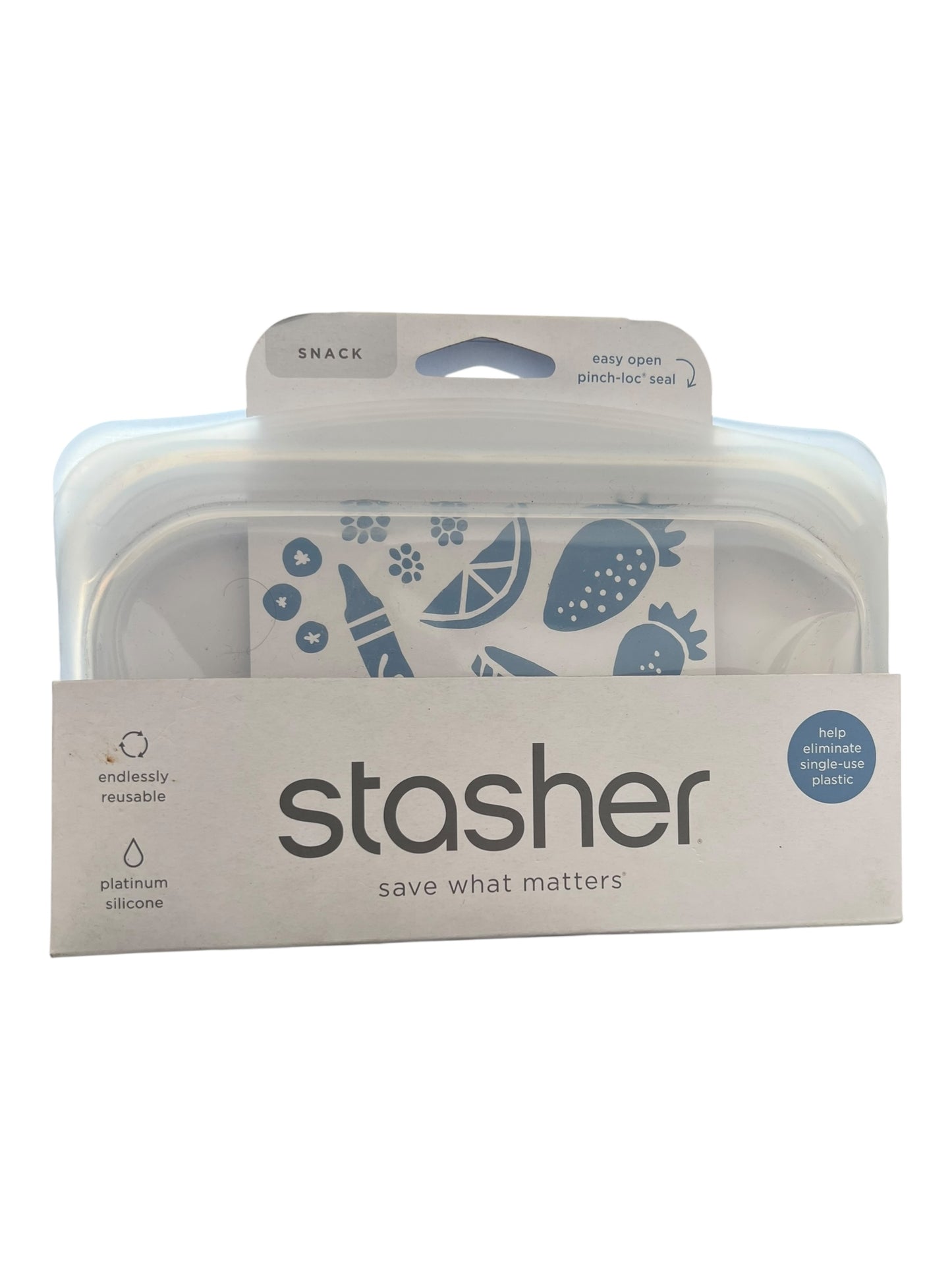 Stasher 12oz Clear Silicone Reusable Snack Bag – Leakproof & Dishwasher Safe