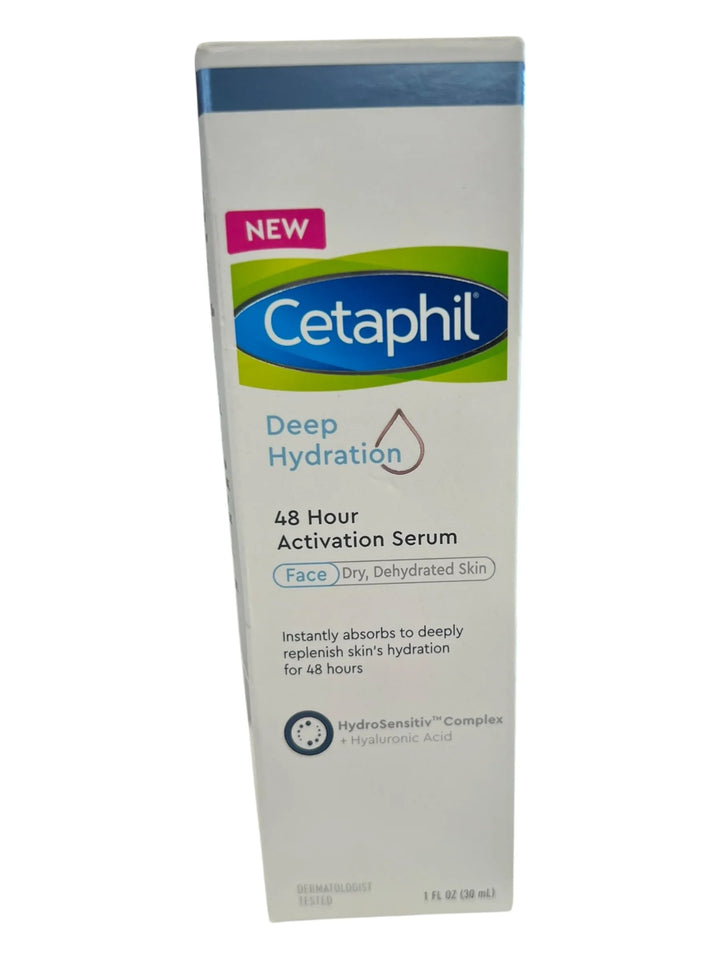 CETAPHIL Deep Hydration 48 Hour Activation Serum | 1 fl oz | 48 Hour Dry Skin Face Moisturizer for Sensitive Skin | With Hyaluronic Acid, Vitamin E &amp; Vitamin B5 | Dermatologist Recommended - Exotic Pro