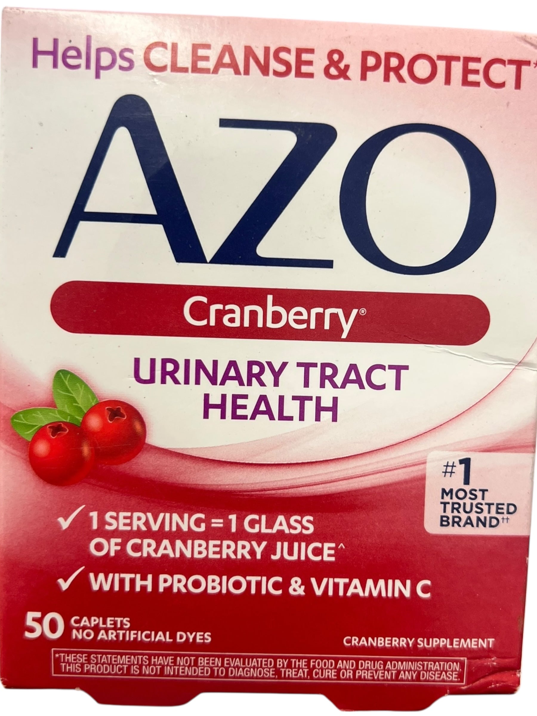 AZO Cranberry Urinary Tract Health Supplement, Sugar-Free, 50 Count