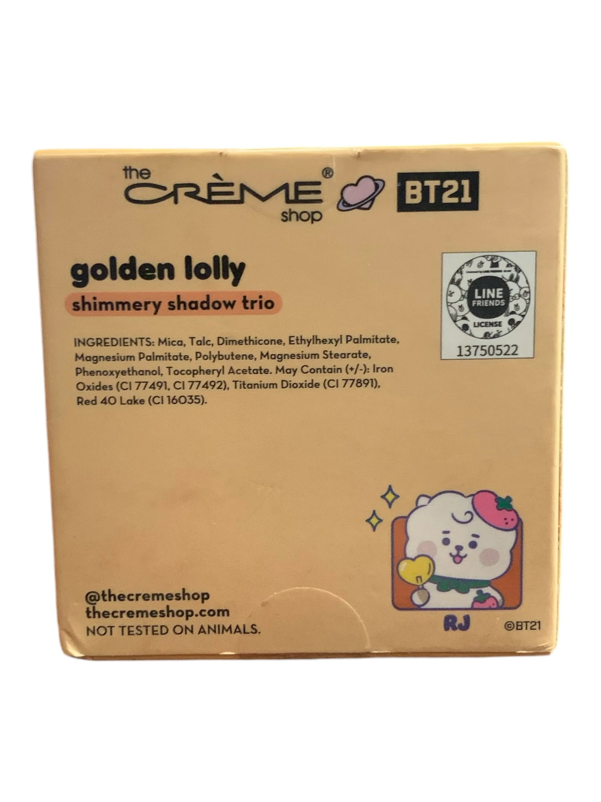 The Crème Shop BT21 Baby RJ Ultra-Pigmented Eyeshadow Trio - Golden Lolly - Exotic Pro