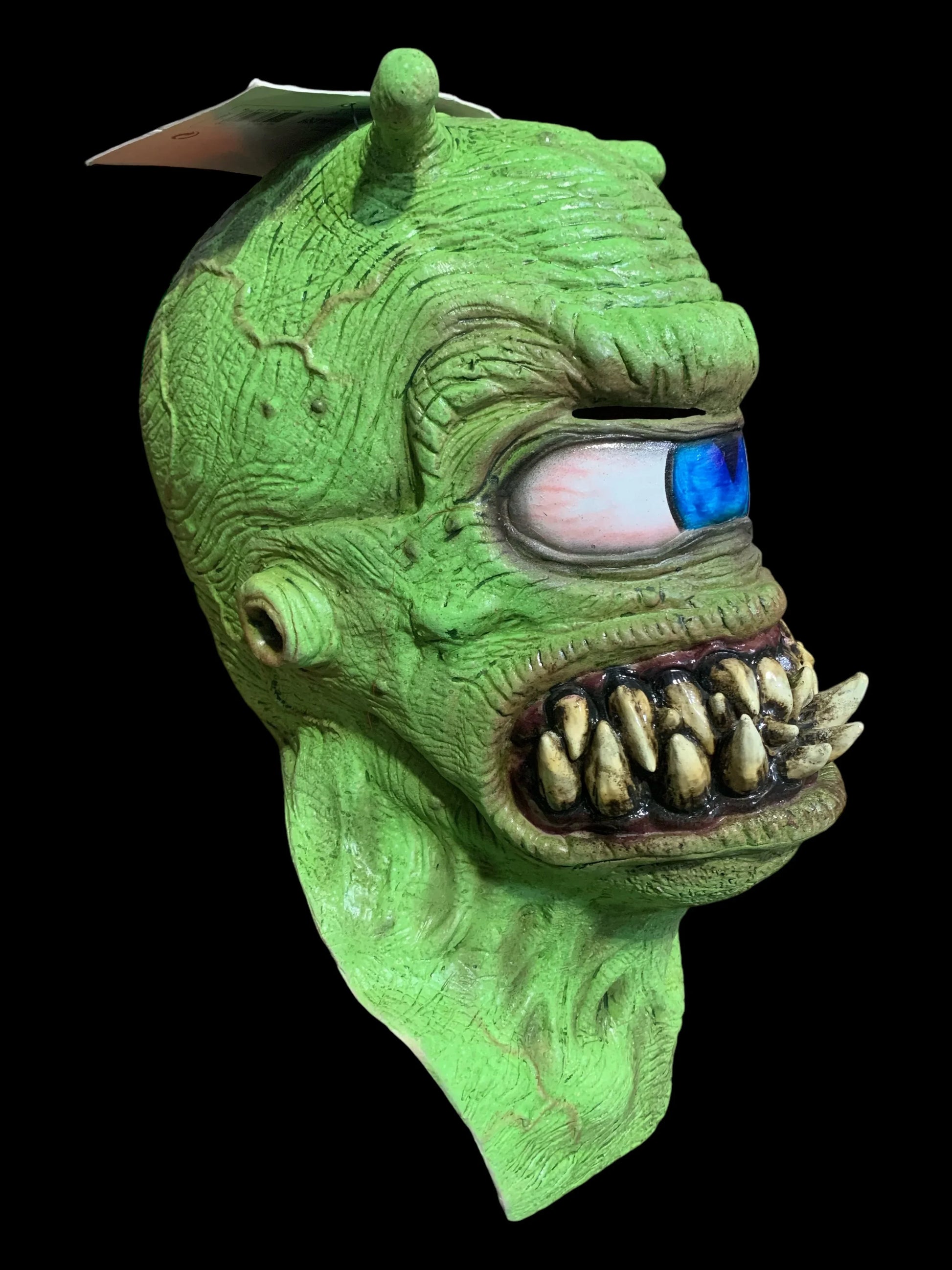 Adult Rool Alien Mask – Green One-Eyed Alien Halloween Mask for Costume & Cosplay - Exotic Pro