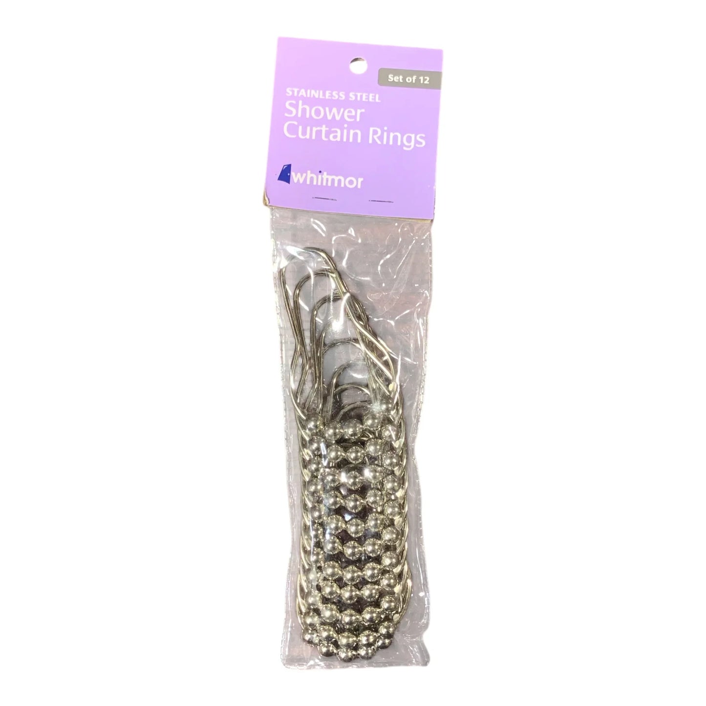 Whitmor Stainless Steel Shower Curtain Rings - Set of 12 - Exotic Pro