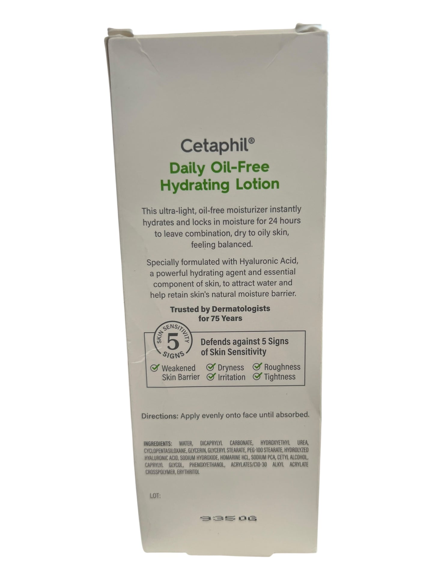 Cetaphil Oil-Free Hydrating Lotion with Hyaluronic Acid, Sensitive Skin, 3oz