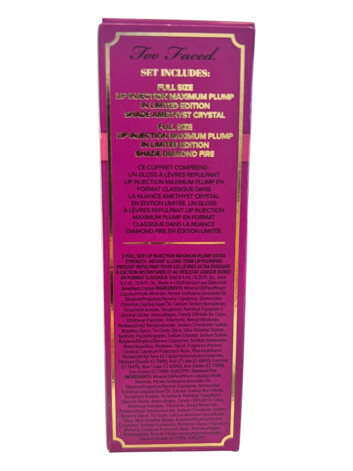 Too Faced Lip Injection Max Plump Duo Amethyst Crystal | Limited Edition Set