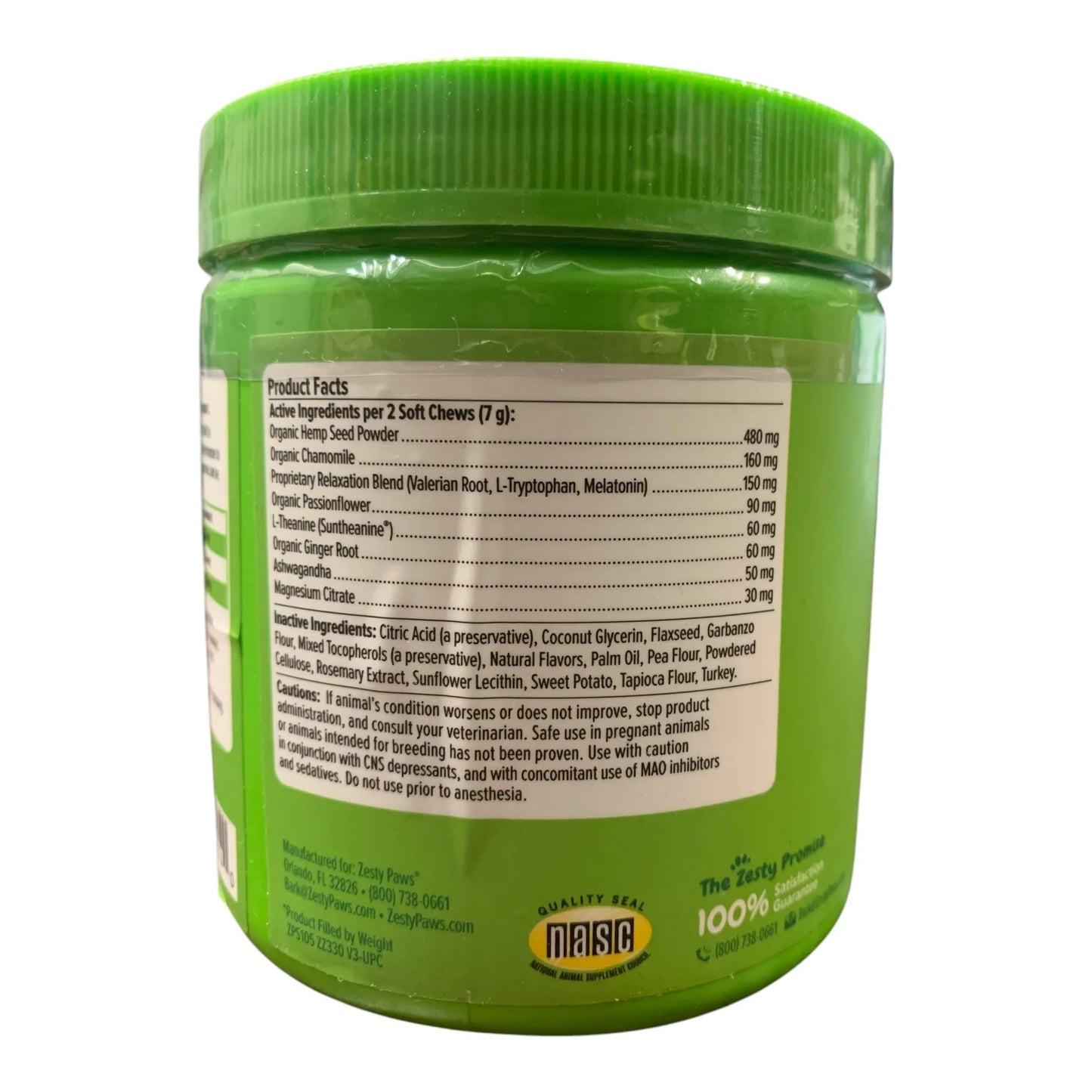 Zesty Paws Hemp Elements Calming Bites, Turkey Flavor, For Dogs, 90ct, 11.1oz - Exotic Pro