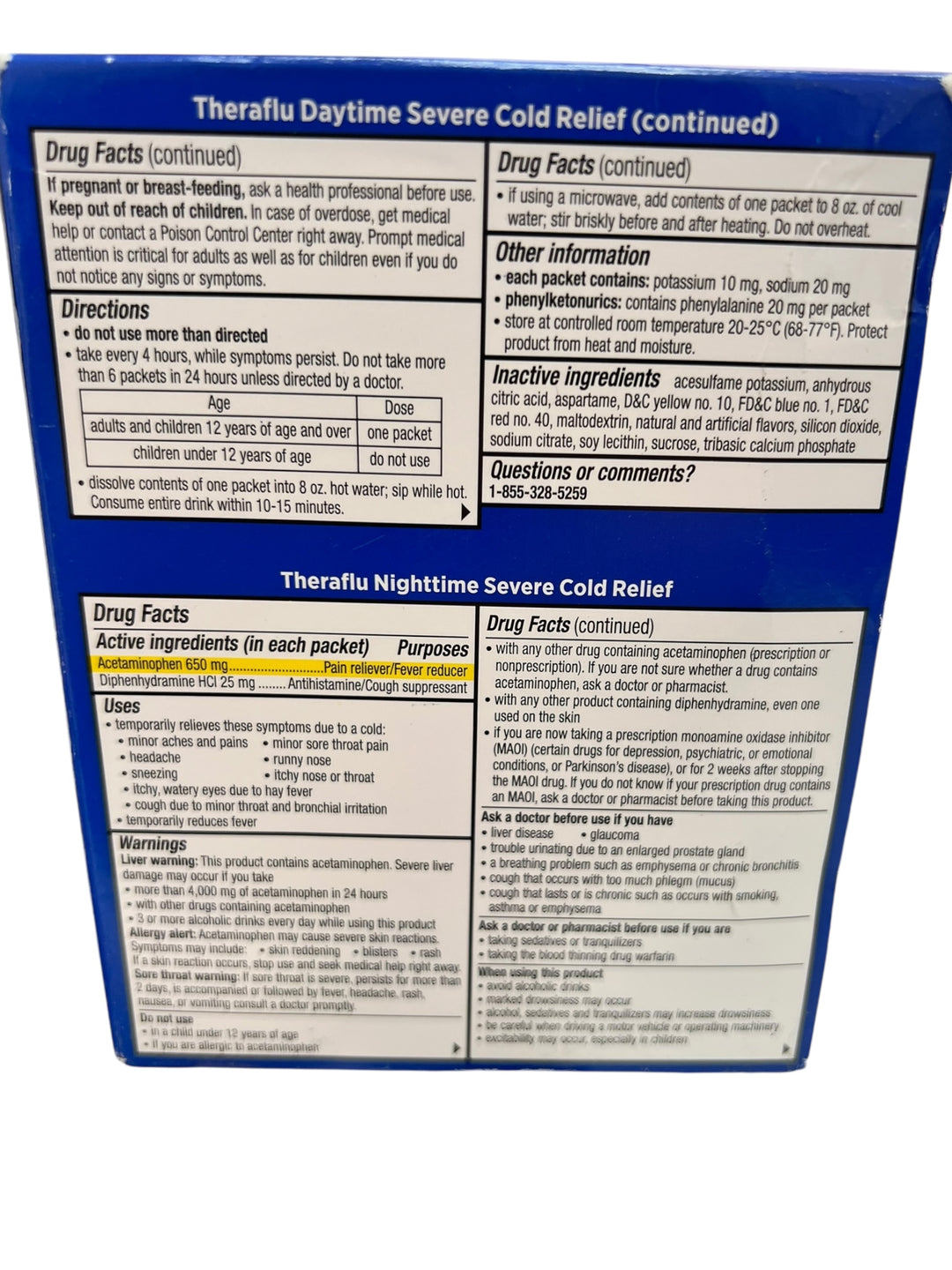 Theraflu Severe Cold &amp; Flu Powder – Day/Night Honey Lemon, 12 Ct - Exotic Pro