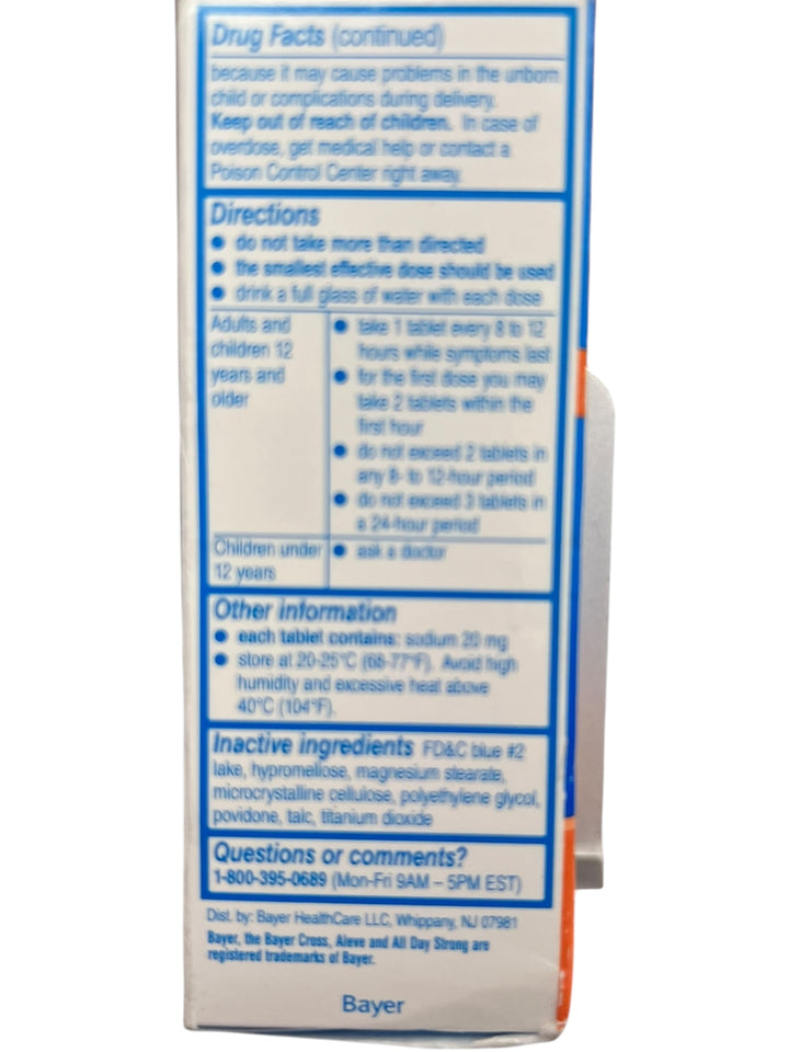 Aleve Back &amp; Muscle Pain Relief Naproxen Sodium Tablets – 50 Count - Exotic Pro