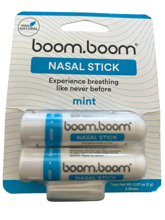 BoomBoom Natural Aromatherapy Nasal Inhaler Stick, Mint Scent - Exotic Pro