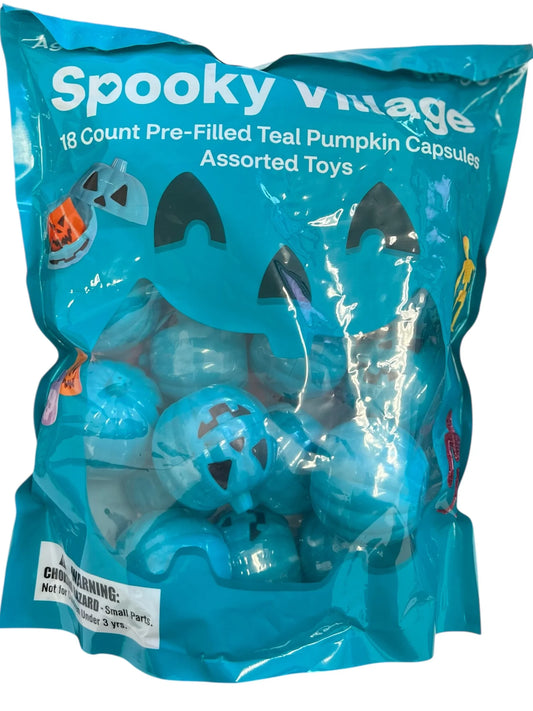 Spooky Village Pumpkin Capsule Toy Variety Pack – 18 Count Halloween Surprise - Exotic Pro