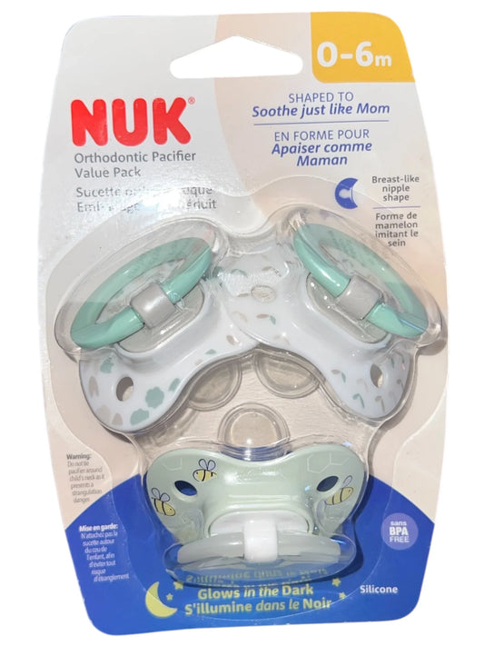 NUK Orthodontic Pacifier – 0–6 Months, BPA-Free Baby Soother - Exotic Pro