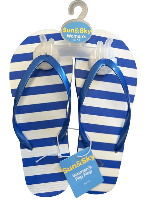 Sun & Sky Women’s Flip Flops – Blue, Size 7/8 - Exotic Pro