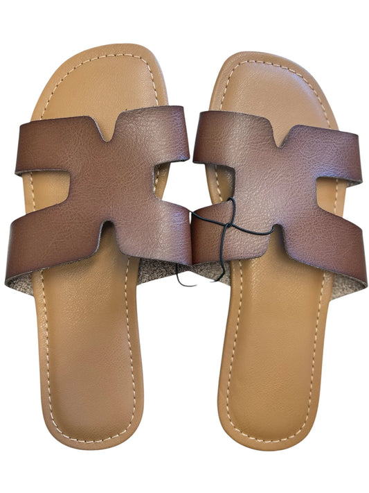 Sun & Sky Women’s Leather Sandals – Brown, Size 5/6 - Exotic Pro