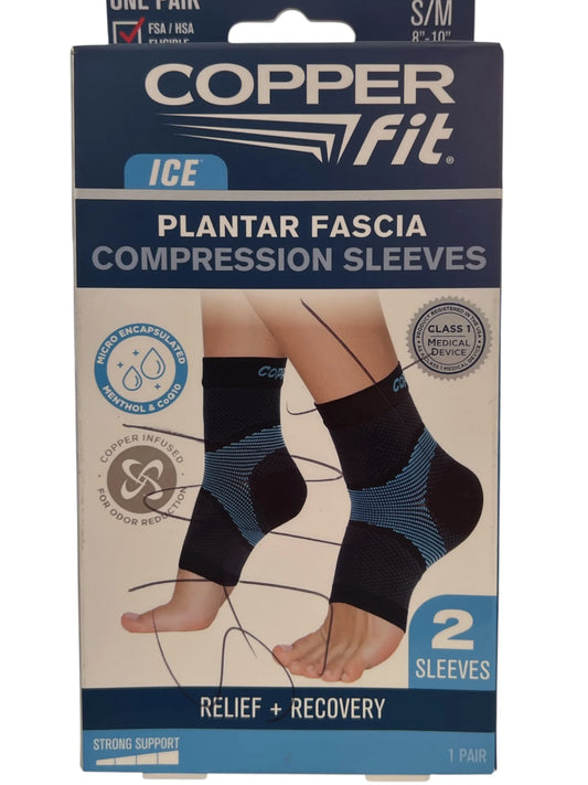 Copper Fit Ice Plantar Fasciitis Sleeves – 2-Pack Compression Foot Support - Exotic Pro