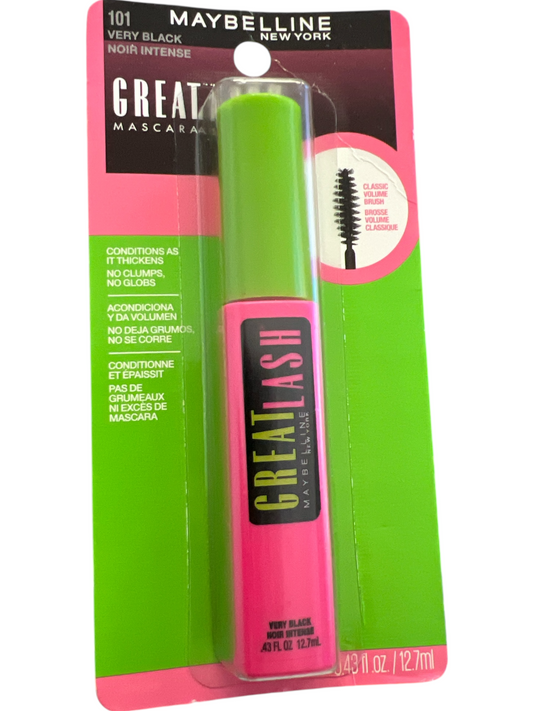 Maybelline Great Lash Mascara Very Black 101 | 0.43 oz  Washable Formula