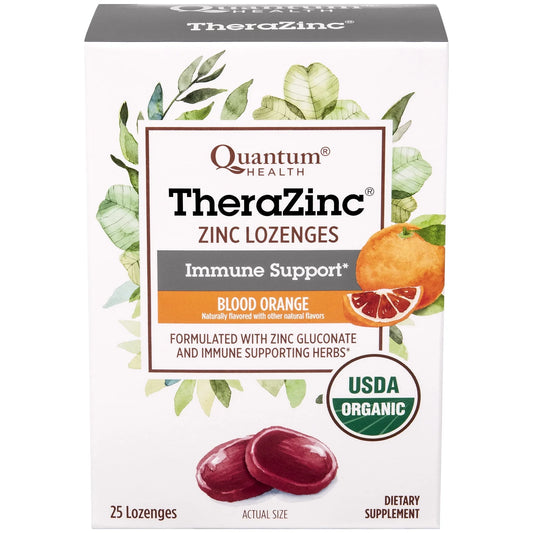 Quantum Health TheraZinc Organic Lozenges Blood Orange - 25 Ct - Exotic Pro