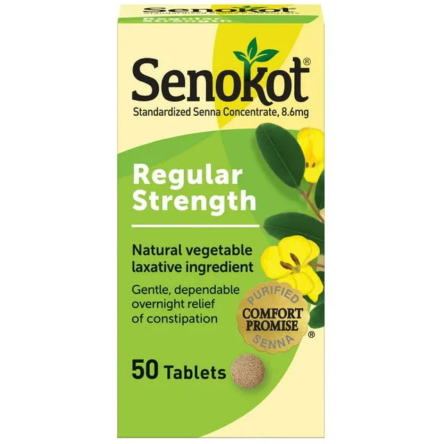 Senokot Natural Laxative – Regular Strength Tablets, 50 Count - Exotic Pro