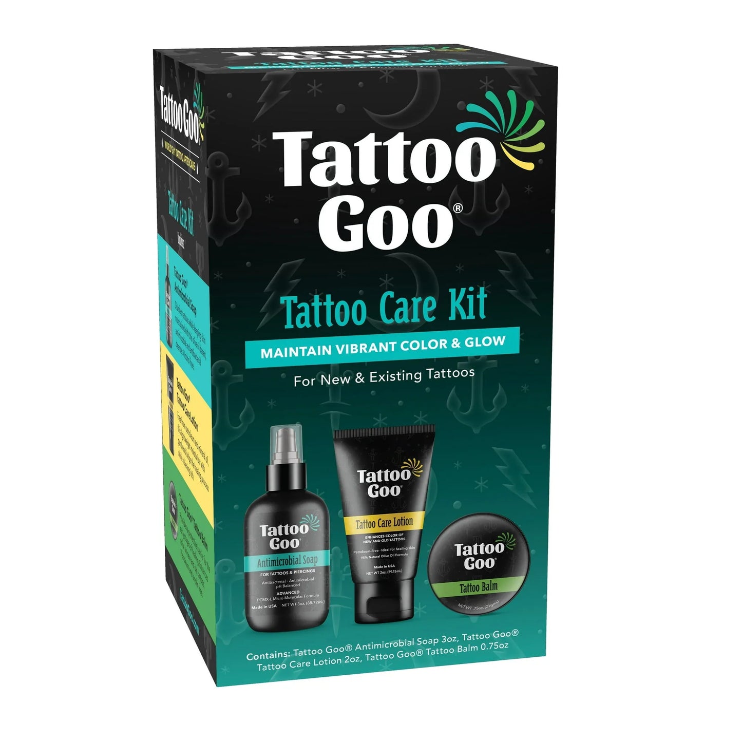 Tattoo Goo Tattoo Care Kit – Antimicrobial Soap, Balm & Lotion - Exotic Pro