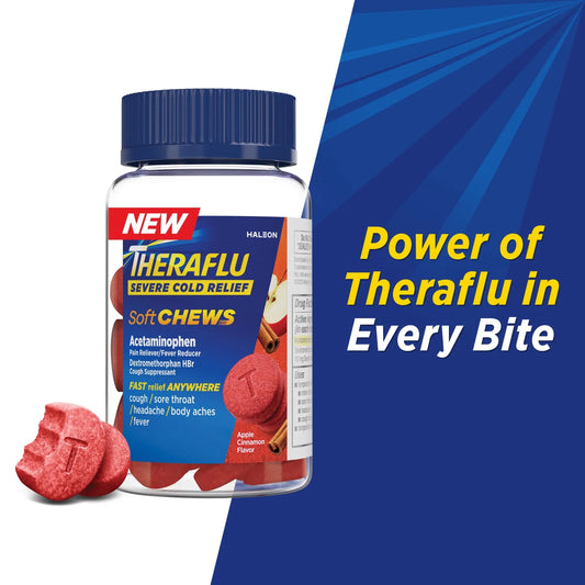 Theraflu Daytime Severe Cold Relief Soft Chews, Apple Cinnamon – 20 Ct - Exotic Pro
