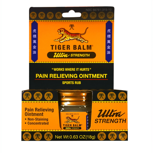 Tiger Balm Ultra Strength Pain Relief Ointment for Muscles & Back, 0.63 oz - Exotic Pro