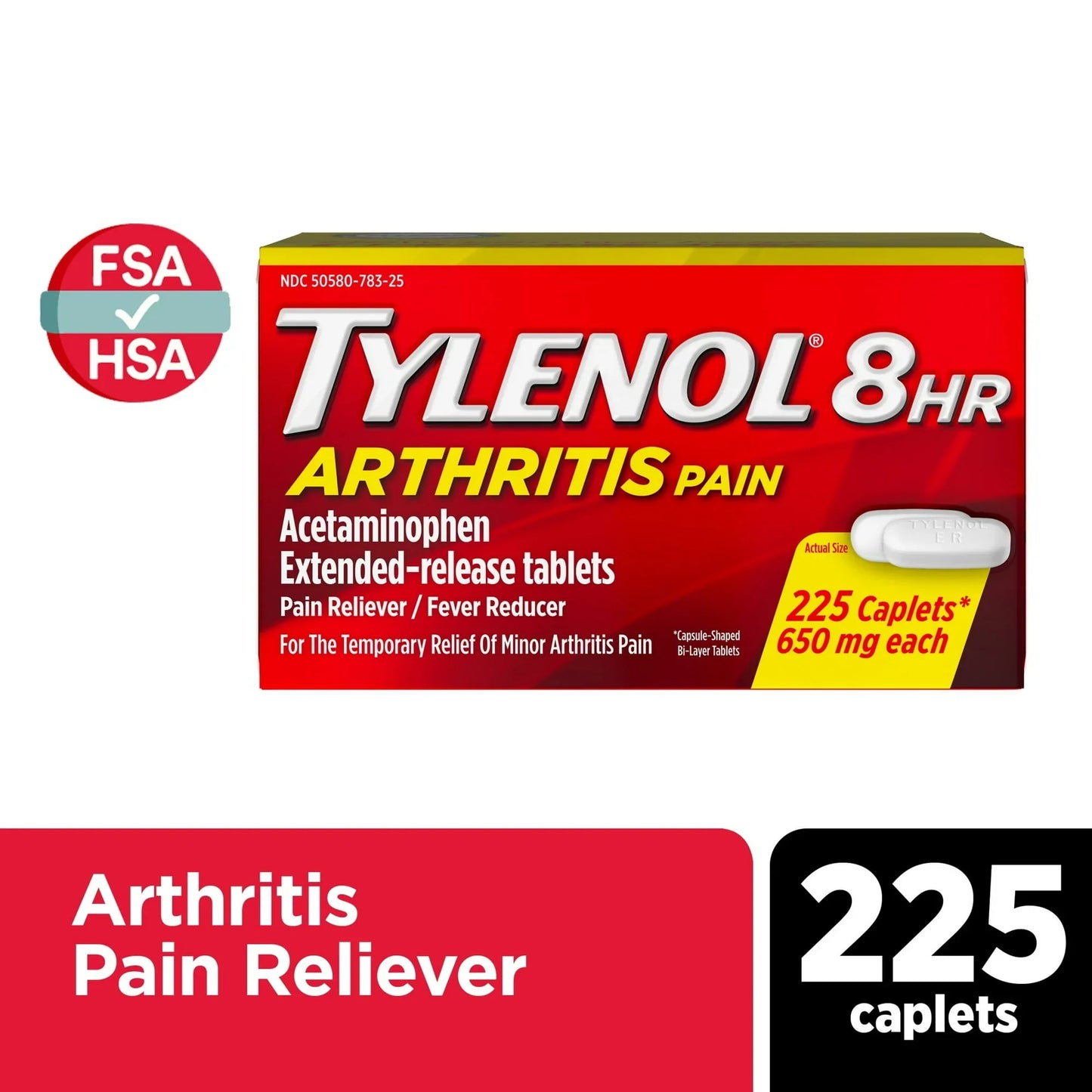 Tylenol 8 Hour Arthritis Pain Relief Caplets with Acetaminophen, 225ct - Exotic Pro