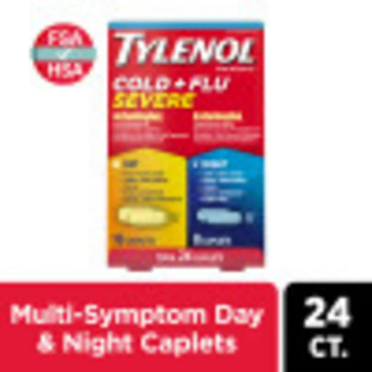 Tylenol Cold + Flu Severe Day &amp; Night – Combo Caplets, 24 Count - Exotic Pro