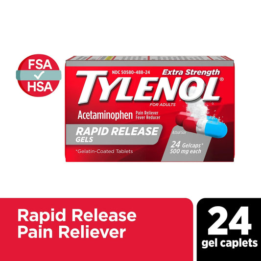 Tylenol Extra Strength Rapid Release Gels 500mg Acetaminophen – 24 Ct - Exotic Pro
