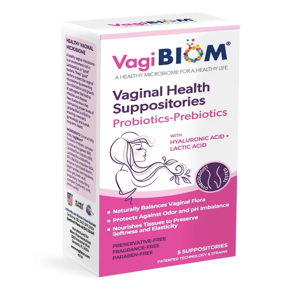 Vagibiom Biom Probiotics Vaginal Suppository, Fragrance-Free, 5-Count - Exotic Pro