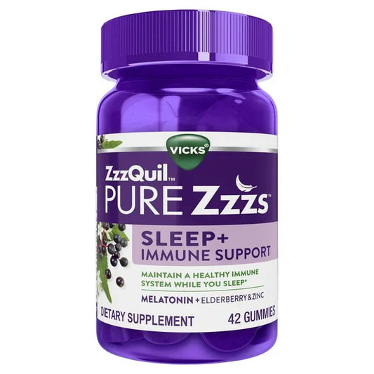 Vicks Pure Zzzs Melatonin Sleep + Immune Support Gummies, 1mg, 42 Ct - Exotic Pro