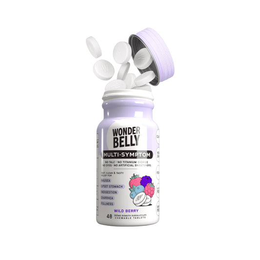 Wonderbelly Bloat & Gas Relief Chewable Tablets – Mango Smoothie, 42ct - Exotic Pro