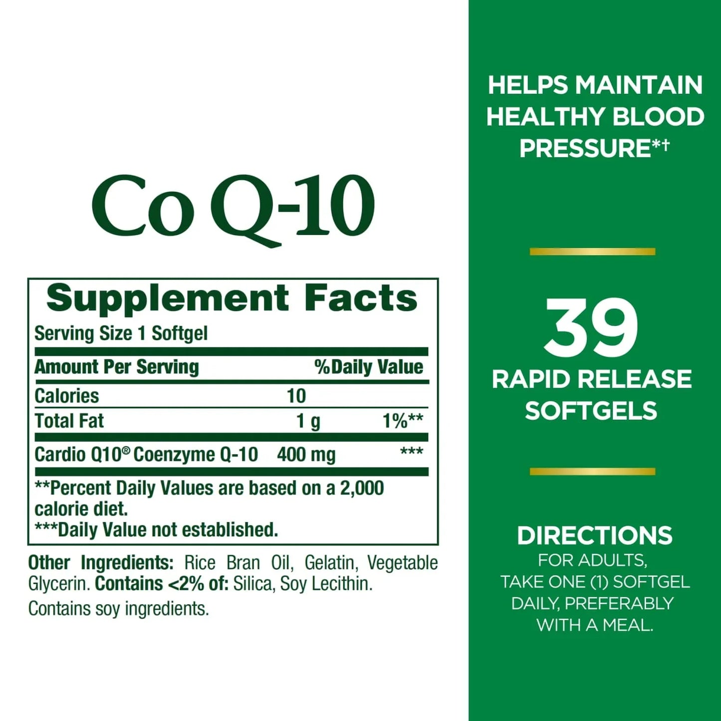Nature’s Bounty Co Q-10 400mg Maximum Strength – 39 Softgels - Exotic Pro