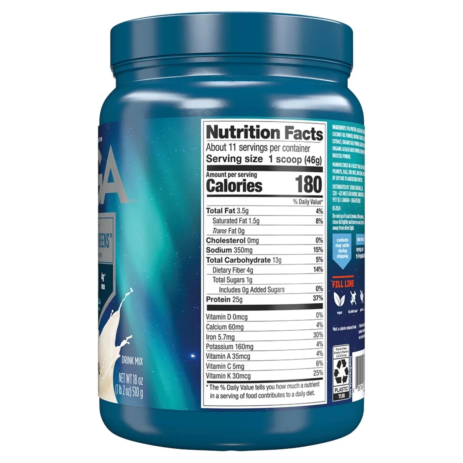 Vega Protein and Greens Powder, Vanilla – 25g Plant Protein - Exotic Pro