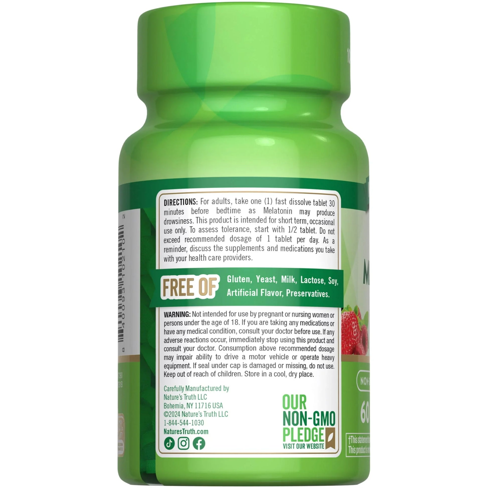 Nature’s Truth Melatonin 12mg Berry Fast Dissolve Vegan Tablets – 60 Ct - Exotic Pro