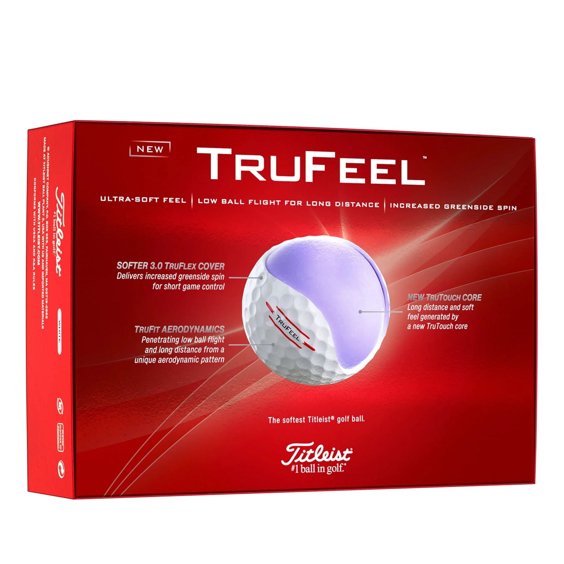 Titleist TruFeel Golf Balls - One Dozen, Soft Feel & Distance Control - Exotic Pro