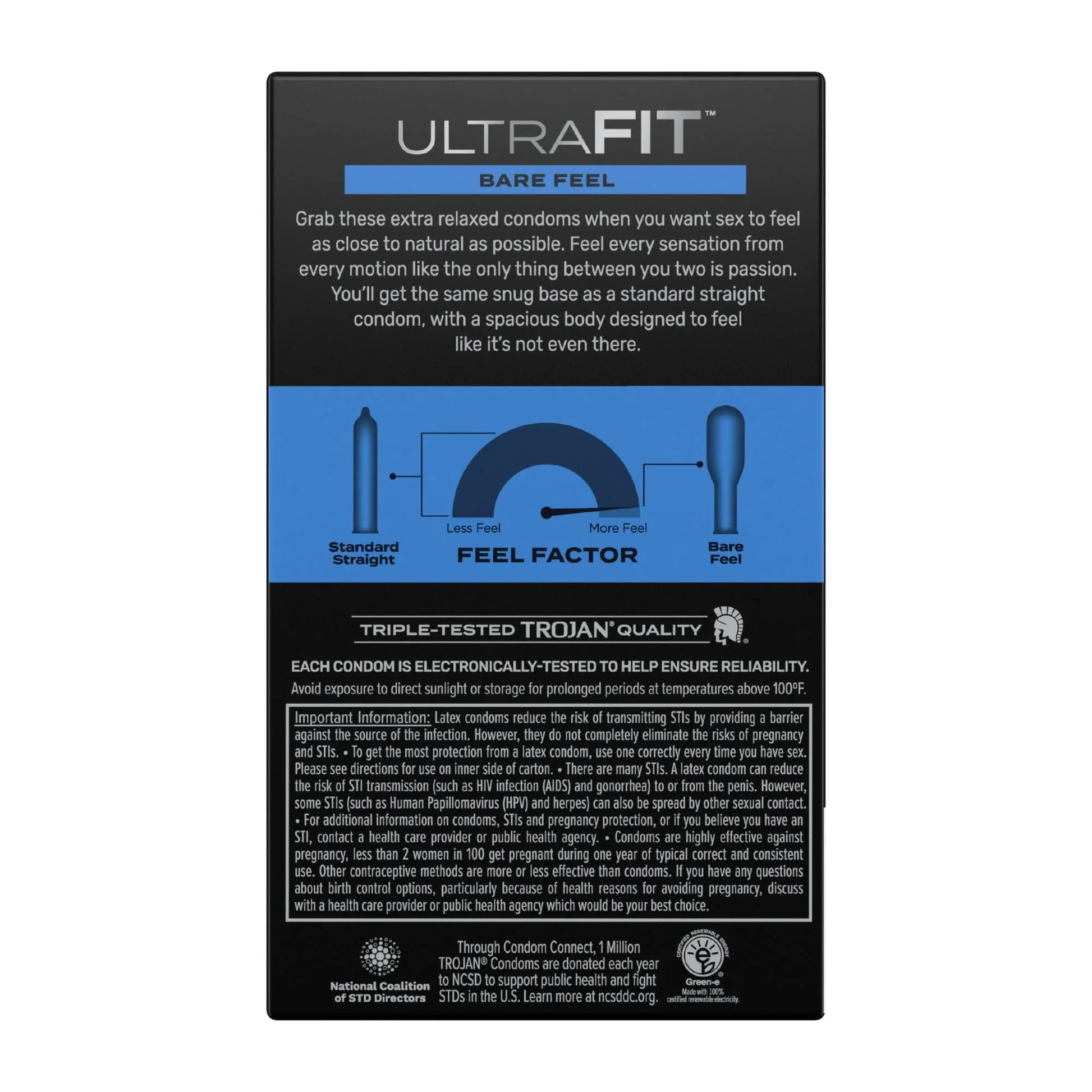 Trojan UltraFit Bare Feel Condoms – Thin Lubricated Latex, 10 Count - Exotic Pro